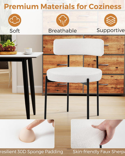 Giantex Boucle Dining Chairs Set of 2
