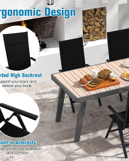 Giantex Patio Folding Dining Chair, Lightweight Outdoor Chair with Padded Seat