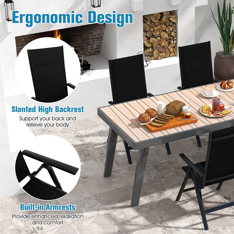Giantex Patio Folding Dining Chair, Lightweight Outdoor Chair with Padded Seat