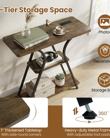 Giantex 32" Console Table with LED Lights