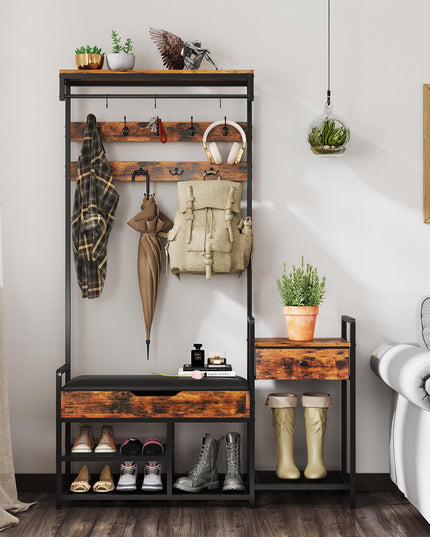 Giantex Coat Rack with Shoe Storage Bench