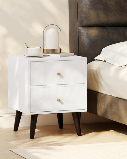 Giantex Night Stand Set 1/2 with Drawers Mid Century Modern Bedside Table