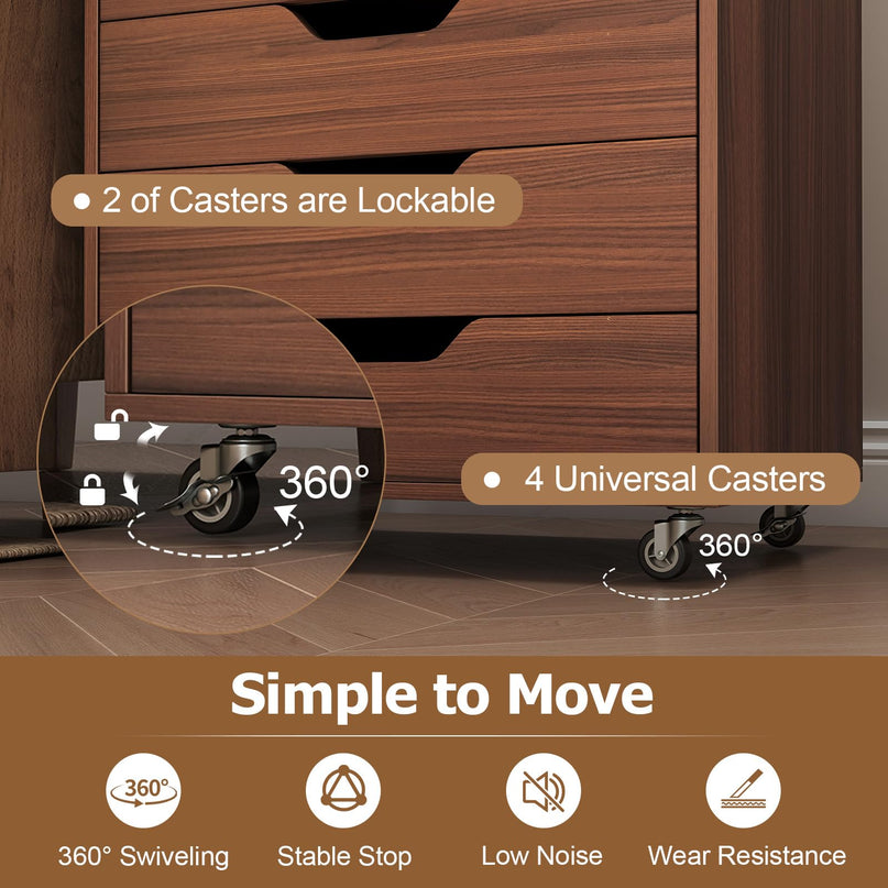 Giantex 7 Drawer Storage Cabinet with 4 Universal Casters