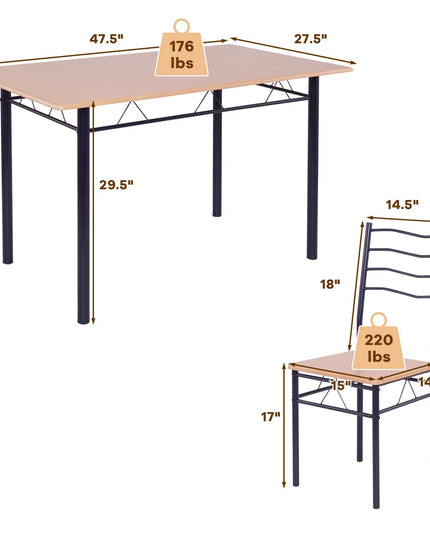 Giantex Modern 5 Piece Dining Table Set for 4 Chair