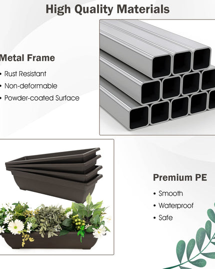 Giantex 2 Pcs 4.1FT Vertical Raised Garden Bed, 4-Tier Elevated Planter Box