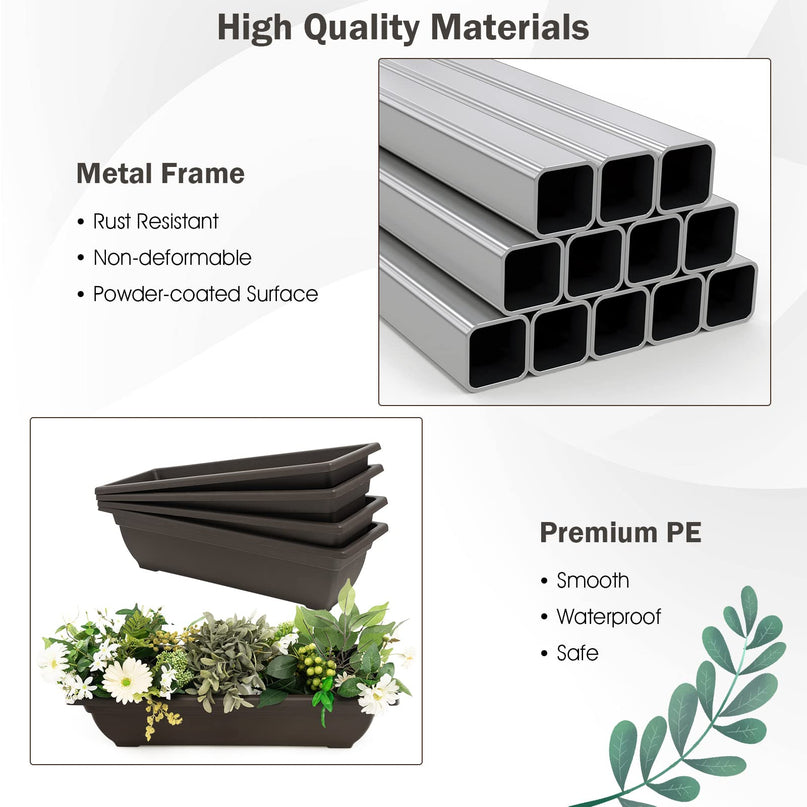 Giantex 2 Pcs 4.1FT Vertical Raised Garden Bed, 4-Tier Elevated Planter Box
