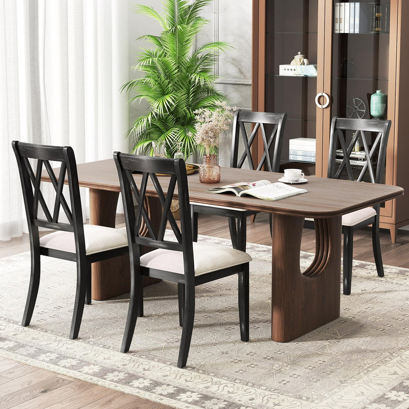 Giantex Wooden Dining Chairs Set of 2/4 for Living Dining Room