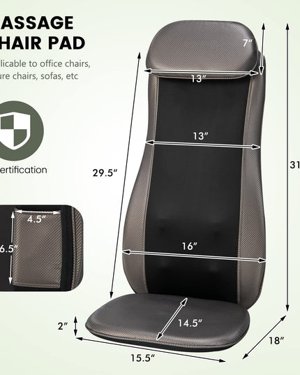 Giantex Back Massager Chair Pad - Massage Seat Cushion with Heat & Vibration