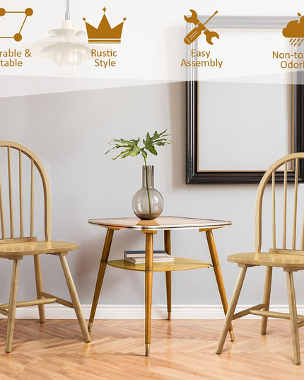 Giantex Wood Dining Chairs, French Country Armless Spindle Back Dining Chairs