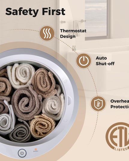 Giantex Towel Warmer Bucket, 20L Large Hot Towel Heater with Wood Handle