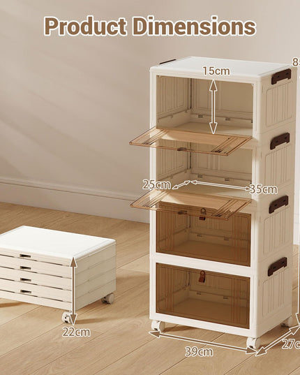 Giantex 6/4-Tier Plastic Storage Bins with Lid for Living Room