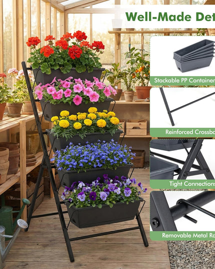 Giantex 5-Tier Vertical Garden Planter w/Drainage System & Removable Tray (1/2)