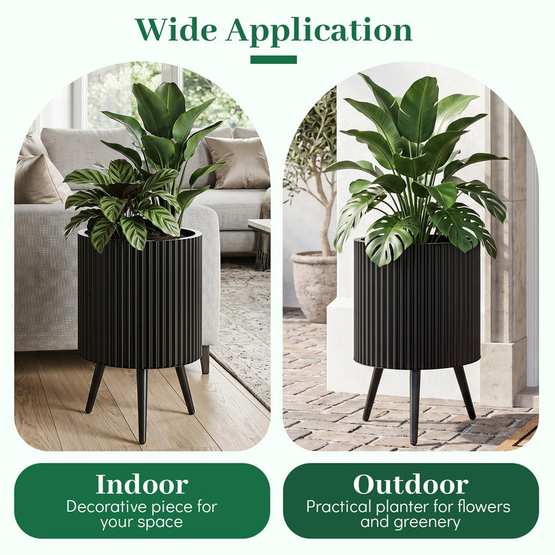 Giantex 14/16/20 Inch Plant Pot with Stand for Living Room