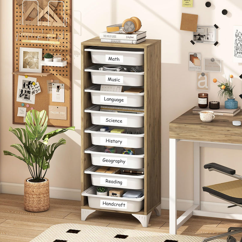 Giantex Sideboard Buffet Cabinet with 8 Plastic Storage Drawer