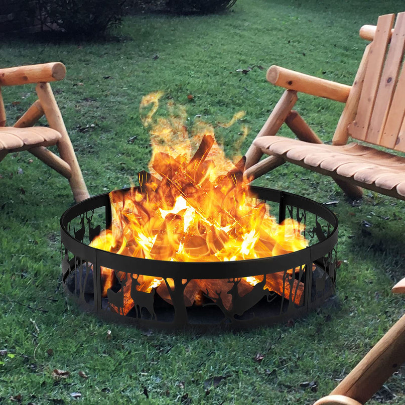 Giantex 36” Fire Ring Heavy Duty Fire Pit w/Extra Poker