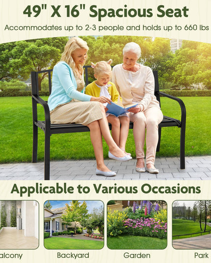 Giantex 660lbs Patio Garden Bench with Backrest