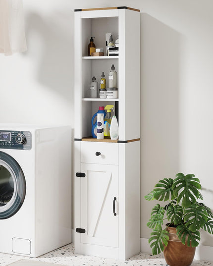 Giantex Meuble de rangement de salle de bain de 173 cm de haut de style ferme