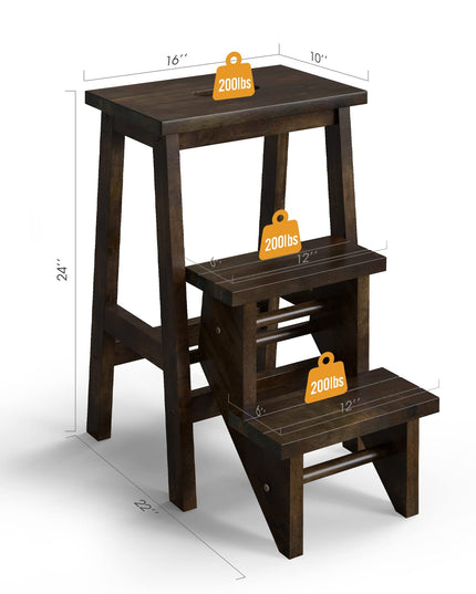 Folding 3 Tier Step Ladder - Giantex