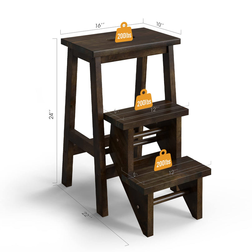 Folding 3 Tier Step Ladder - Giantex