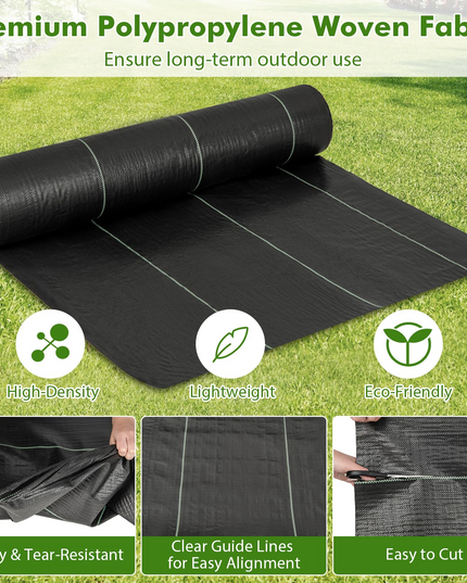 Giantex 6.5x330 FT Weed Barrier Landscape Fabric, 3.2OZ Heavy-Duty Permeable Woven PP Ground Cover