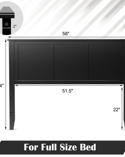 Giantex Wood Headboard, Flat Panel Headboard with Pre-drilled Holes for Height Adjustment