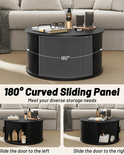Giantex 31.5" Round Coffee Table with Storage