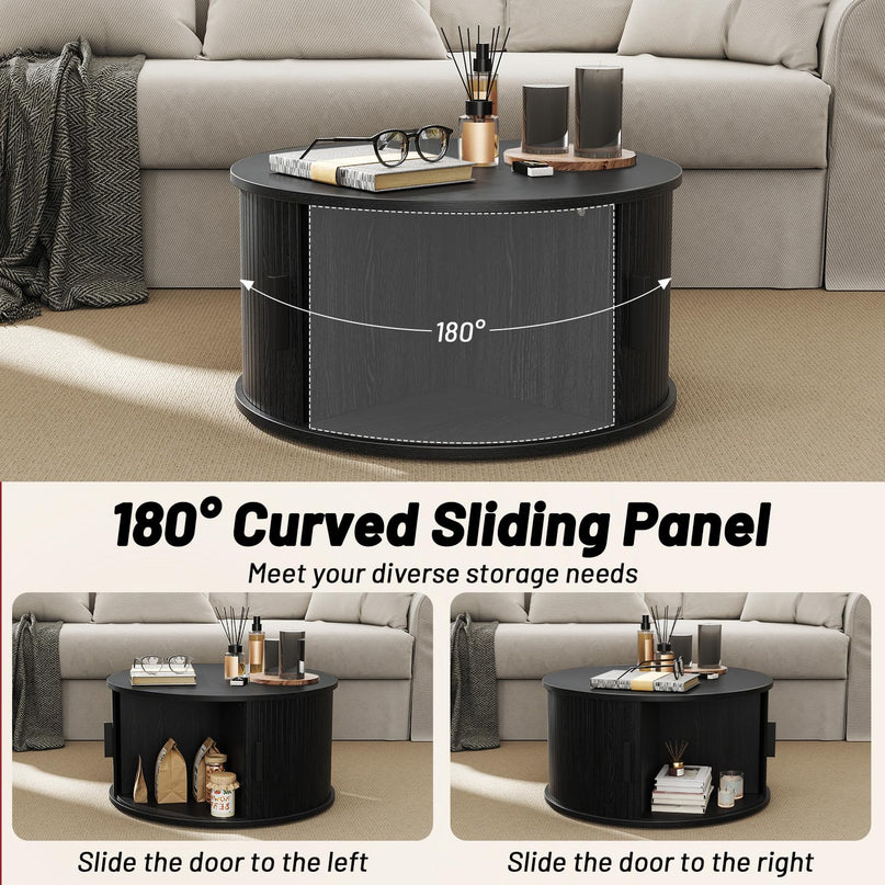 Giantex 31.5" Round Coffee Table with Storage