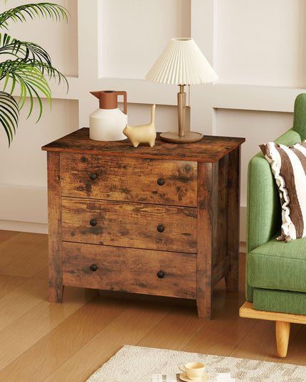 Giantex Small 3-Drawer Dresser for Bedroom - 28.5” x 18” x 26” Wide Chest of Drawers, Modern Large Nightstand