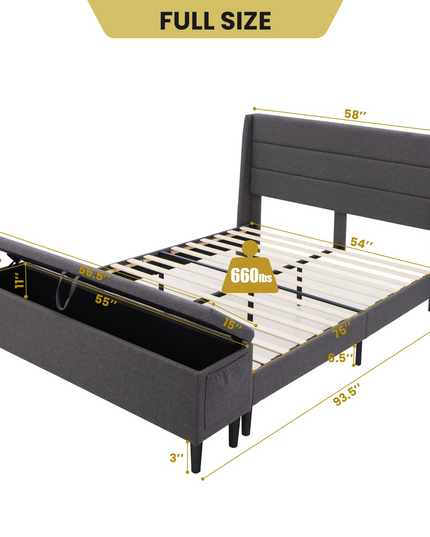 Giantex Bed Frame with Storage Ottoman