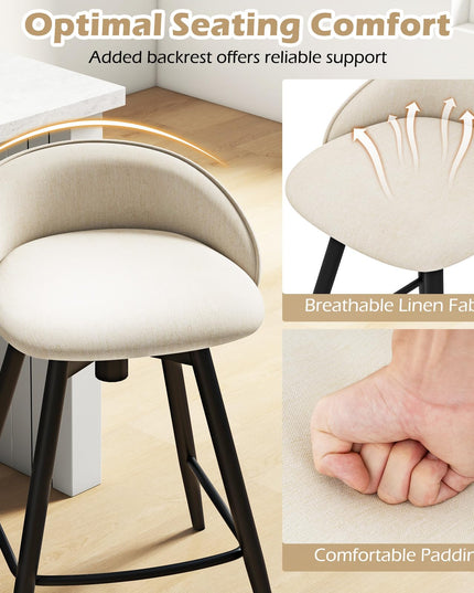 Giantex Swivel Bar Stools Set with Footrest for Kitchen Island