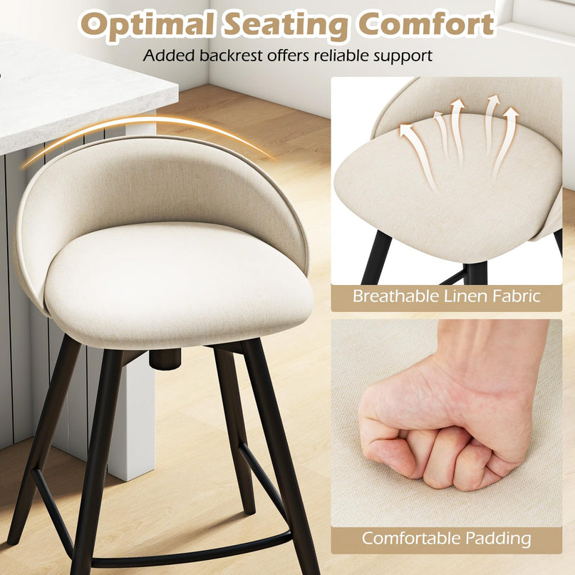 Giantex Swivel Bar Stools Set with Footrest for Kitchen Island