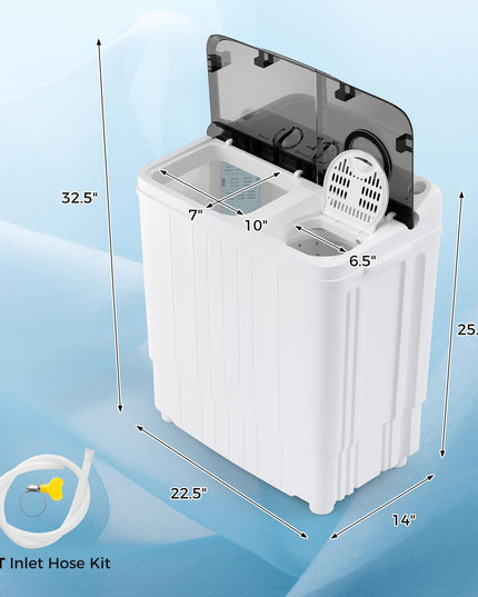 Giantex Portable Washing Machine, 17.6lbs Compact Washer Spinner Combo with Pump Drain