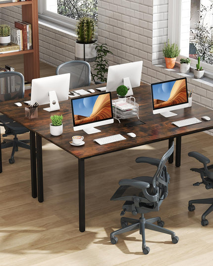 Giantex Modern 71" L x 35.5" W Large Meeting Table with Metal Frames for 8-10 People