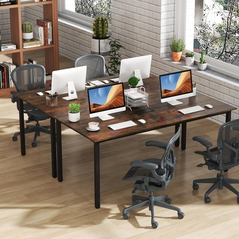 Giantex Modern 71" L x 35.5" W Large Meeting Table with Metal Frames for 8-10 People