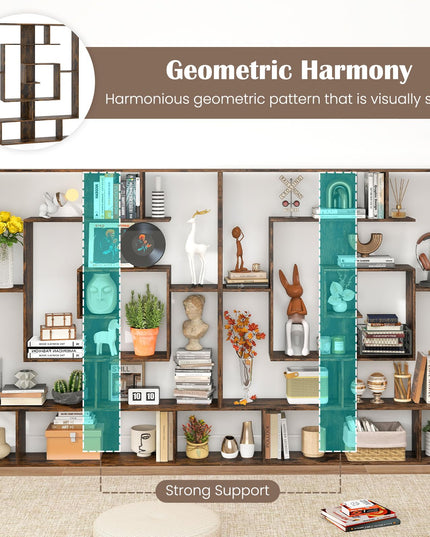 Giantex 7 Tier Geometric Bookshelf with Open Shelves