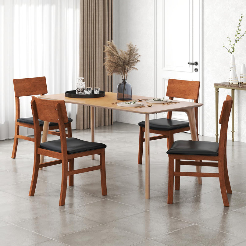 Giantex Wooden Dining Chairs Set of 2/4 for Dining Room