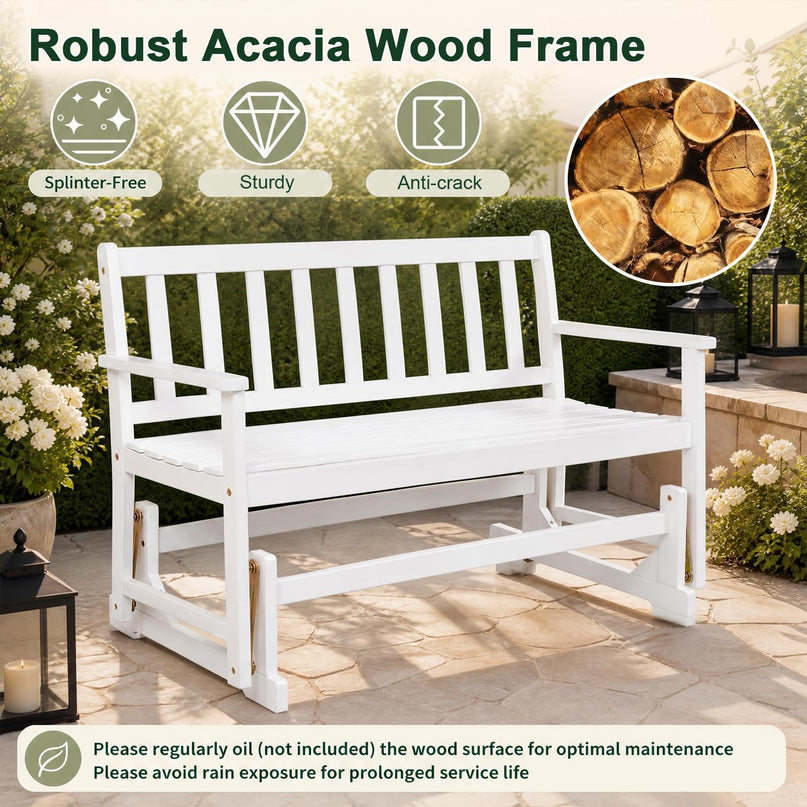 GIANTEX 2-Person Outdoor Glider Bench for Garden Yard Porch