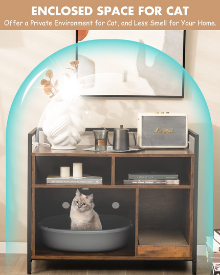 Cat Litter Box Enclosure - Giantex