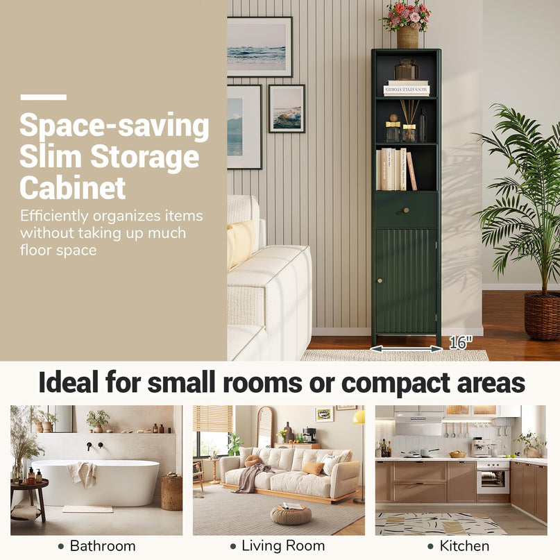 Giantex 67" Tall Bathroom Cabinet for Small Spaces