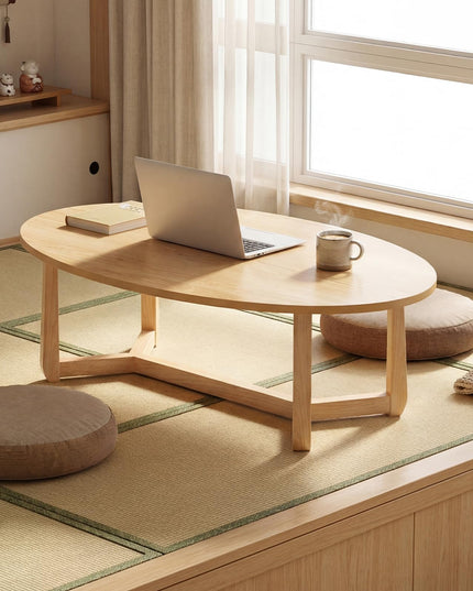 Giantex Table Basse Ovale 117 cm Table d'appoint en Bois