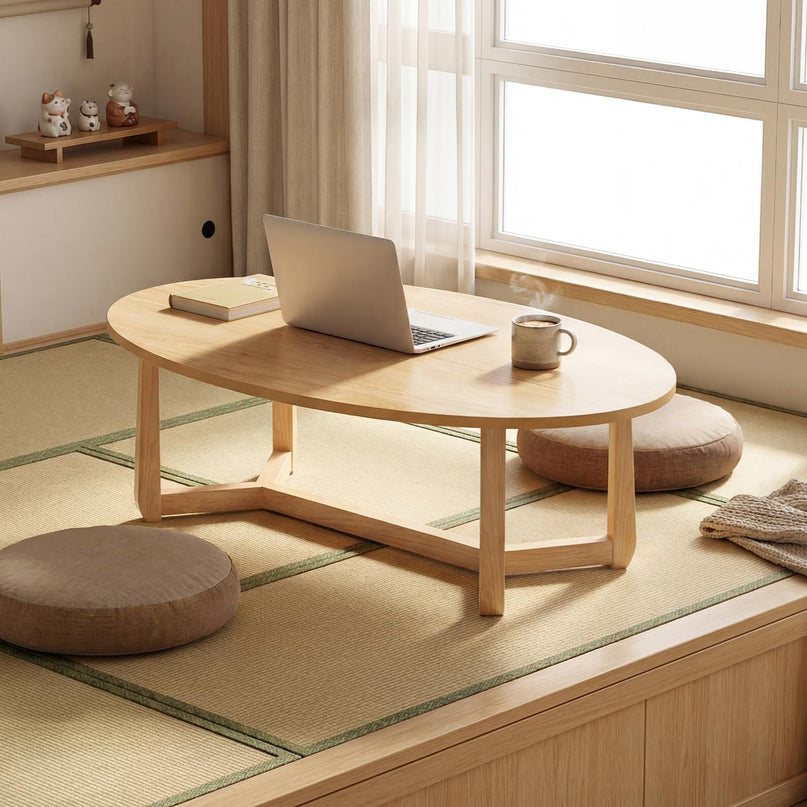 Giantex Table Basse Ovale 117 cm Table d'appoint en Bois