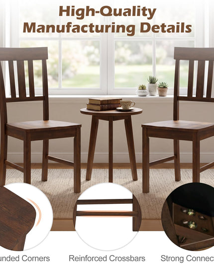 Giantex Wooden Armless Kitchen Chair with Slat Back & Contoured Seat (2/4)