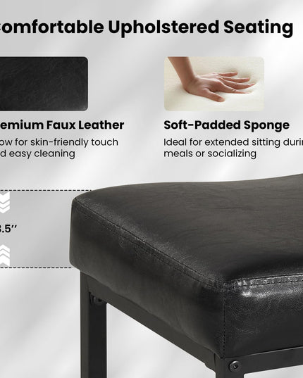 Chaises de bar Giantex de 25 pouces à hauteur de comptoir pour îlot de cuisine avec pieds en métal