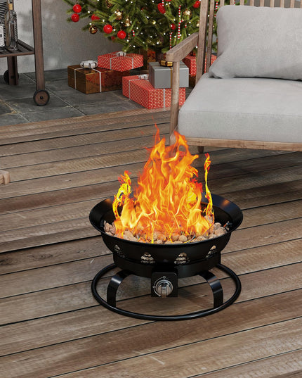 Giantex Portable Propane Fire Pit 21 Inch Smokeless Fire Bowl with Cover