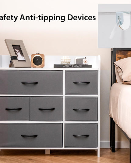Giantex Storage Cabinet with 7 Drawers & Open Shelf, Chest of Drawers, Console Table