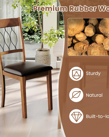 Giantex Lot de 2/4 chaises de salle à manger en tissu/similicuir, rembourrées