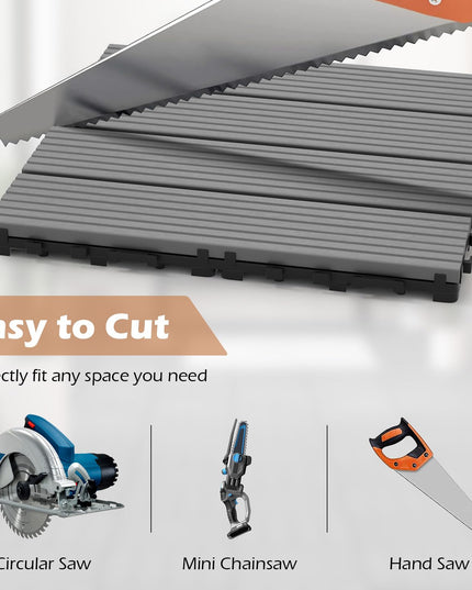 Giantex Interlocking Deck Tiles 18/36 Pack - 12 x 12 in Composite Outdoor Flooring Covering All Weather Use