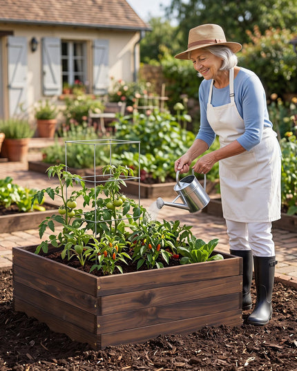 Giantex 23" x 23" Wooden Raised Garden Bed for Patio Yard Garden Balcony