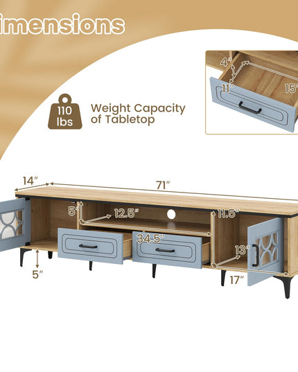 Giantex Wood TV Stand for TVs up to 80" Modern Entertainment Center