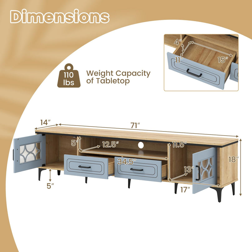 Giantex Wood TV Stand for TVs up to 80" Modern Entertainment Center